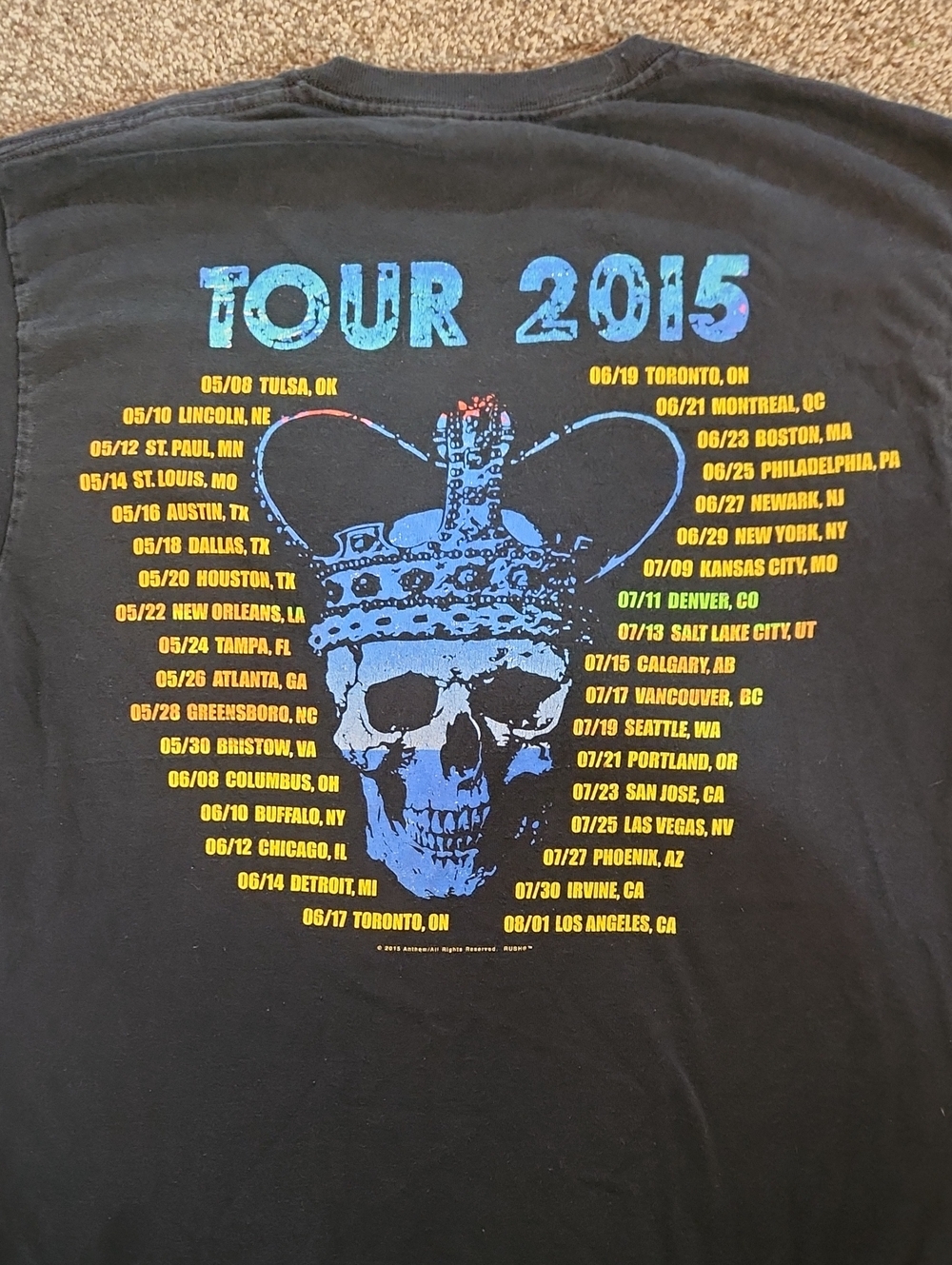 Rush R40 2015 Tour Tee - Size Medium - Picture 2 of 5